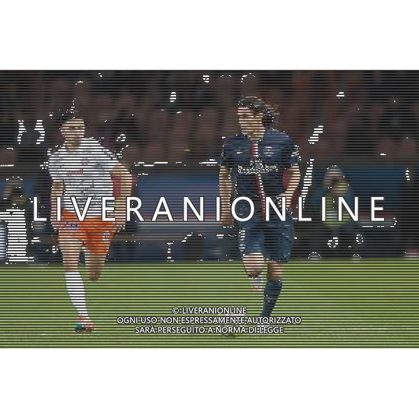Morgan SANSON / Edinson CAVANI - 20.12.2014 - Paris Saint Germain / Montpellier - 17eme journee de Ligue 1 - Photo : Aurelien Meunier / Icon Sport /AGENZIA ALDO LIVERANI SAS - ITALY ONLY - EDITORIAL USE ONLY