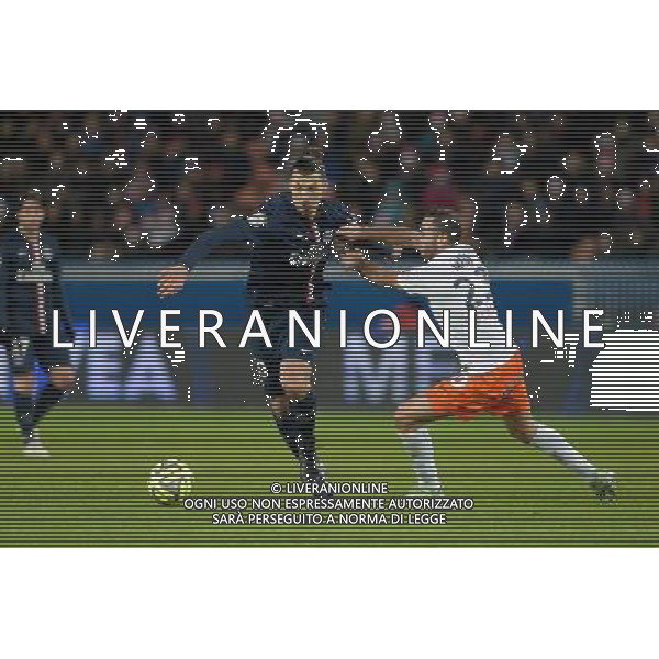 Zlatan IBRAHIMOVIC / Jamel SAIHI - 20.12.2014 - Paris Saint Germain / Montpellier - 17eme journee de Ligue 1 - Photo : Aurelien Meunier / Icon Sport /AGENZIA ALDO LIVERANI SAS - ITALY ONLY - EDITORIAL USE ONLY