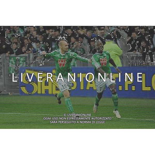 Joie Renaud COHADE / Max Alain GRADEL - 21.12.2014 - Saint Etienne / Evian Thonon - 19eme journee de Ligue 1 Photo : Jean Paul Thomas / Icon Sport AG ALDO LIVERANI SAS ONLY ITALY