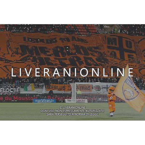 Illustration tifo Lorient / mascotte Lorient - 20.12.2014 - Lorient / Nantes - 19eme journee de Ligue 1 - Photo : Vincent Michel / Icon Sport /Agenzia Aldo Liverani sas - ITALY ONLY - EDITORIAL USE ONLY