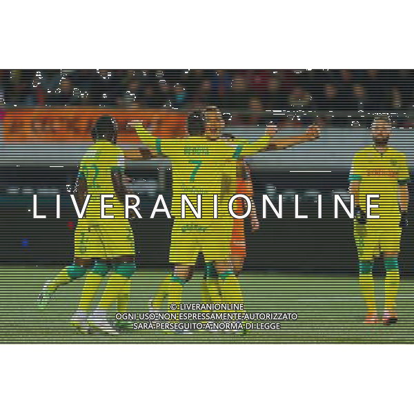Joie Yacine BAMMOU / groupe nantes - 20.12.2014 - Lorient / Nantes - 19eme journee de Ligue 1 - Photo : Vincent Michel / Icon Sport /Agenzia Aldo Liverani sas - ITALY ONLY - EDITORIAL USE ONLY