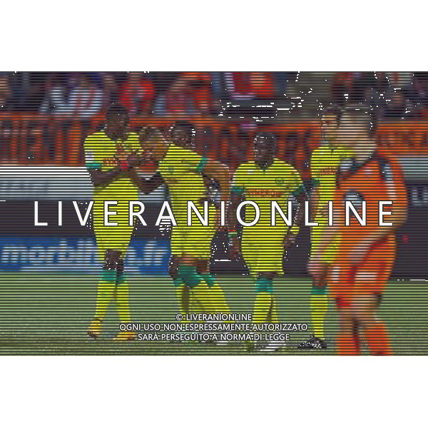 Joie Yacine BAMMOU / groupe nantes - 20.12.2014 - Lorient / Nantes - 19eme journee de Ligue 1 - Photo : Vincent Michel / Icon Sport /Agenzia Aldo Liverani sas - ITALY ONLY - EDITORIAL USE ONLY