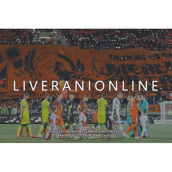 Presentation des equipes avant match / tifo supporters Lorient - 20.12.2014 - Lorient / Nantes - 19eme journee de Ligue 1 - Photo : Vincent Michel / Icon Sport /Agenzia Aldo Liverani sas - ITALY ONLY - EDITORIAL USE ONLY