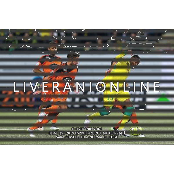 Serge GAKPE / Whalid MESLOUB - 20.12.2014 - Lorient / Nantes - 19eme journee de Ligue 1 - Photo : Vincent Michel / Icon Sport /Agenzia Aldo Liverani sas - ITALY ONLY - EDITORIAL USE ONLY