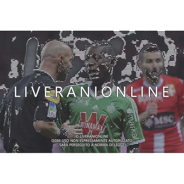 Amaury DELERUE / Allan SAINT MAXIMIN - 21.12.2014 - Saint Etienne / Evian Thonon - 19eme journee de Ligue 1 Photo : Jean Paul Thomas / Icon Sport AG ALDO LIVERANI SAS ONLY ITALY