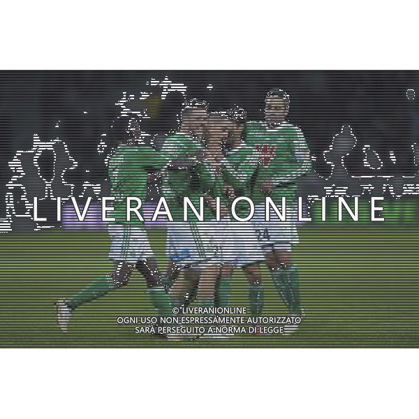 JOIE DE Romain HAMOUMA - 21.12.2014 - Saint Etienne / Evian Thonon - 19eme journee de Ligue 1 Photo : Jean Paul Thomas / Icon Sport AG ALDO LIVERANI SAS ONLY ITALY