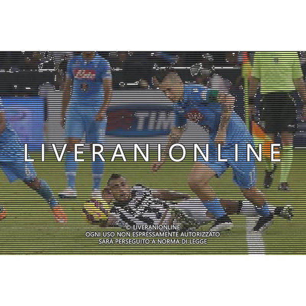 JUVENTUS, - NAPOLI SUPERCOPPA ITALIANA A DOHA 22 DICEMBRE 2014 NELLA FOTO: MAREK HAMSIK, VIDAL ©MOSCA/Agenzia Aldo Liverani sas