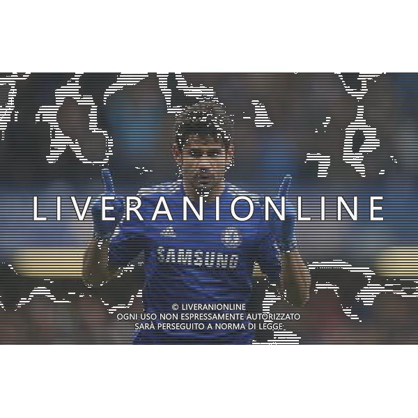 Chelsea\'s Diego Costa celebrates HIS GOAL Photographer Kieran Galvin/CameraSport Football - Barclays Premiership - Chelsea v West Ham United - Friday 26th December 2014 - Stamford Bridge - London © CameraSport - 43 Linden Ave. Countesthorpe. Leicester. England. LE8 5PG - Tel: +44 (0) 116 277 4147 - admin@camerasport.com - www.camerasport.com AG ALDO LIVERANI SAS ONLY ITALY