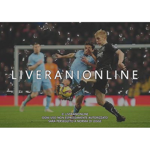 Burnley\'s Ben Mee vies for possession with Manchester City\'s Jesus Navas Photographer Chris Vaughan/CameraSport Football - Barclays Premiership - Manchester City v Burnley - Sunday 28th December 2014 - Etihad Stadium - Manchester Â¬Â© CameraSport - 43 Linden Ave. Countesthorpe. Leicester. England. LE8 5PG - Tel: +44 (0) 116 277 4147 - admin@camerasport.com - www.camerasport.com AG ALDO LIVERANI SAS ONLY ITALY