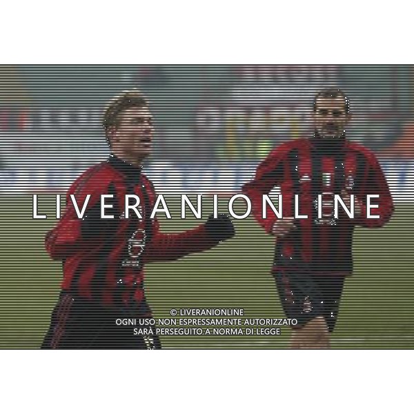 Milan - Palermo coppa Italia Tim Cup 12/01/2005 nella foto esultanza dopo il gol jon dahl tomasson ph andry/agenzia aldo liverani
