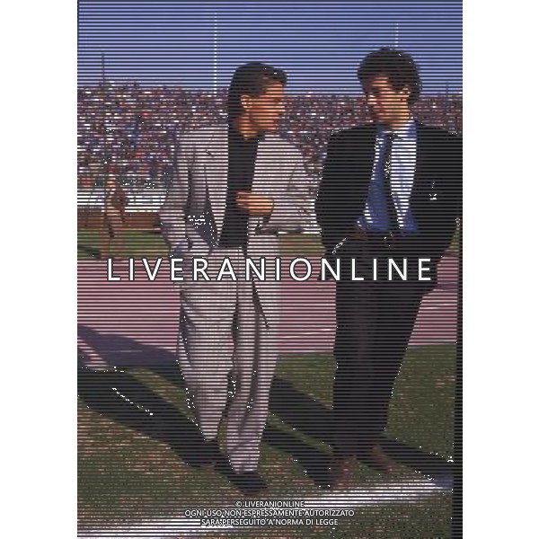RETROSPETTIVA GIANLUCA VIALLI NELLA FOTO GIANLUCA VIALLI E ROBERTO BAGGIO AG ALDO LIVERANI SAS