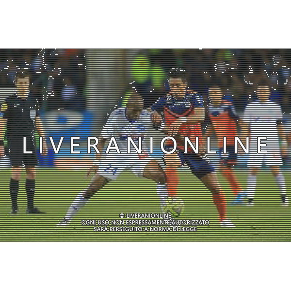 Rod FANNI / Lucas BARRIOS - 09.01.2015 - Montpellier / Marseille - 20eme journee de Ligue 1 Photo : Nicolas Guyonnet / Icon Sport AG ALDO LIVERANI SAS ONLY ITALY