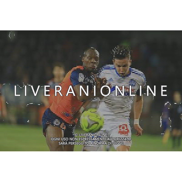 Bryan DABO / Florian THAUVIN - 09.01.2015 - Montpellier / Marseille - 20eme journee de Ligue 1 Photo : Nicolas Guyonnet / Icon Sport AG ALDO LIVERANI SAS ONLY ITALY