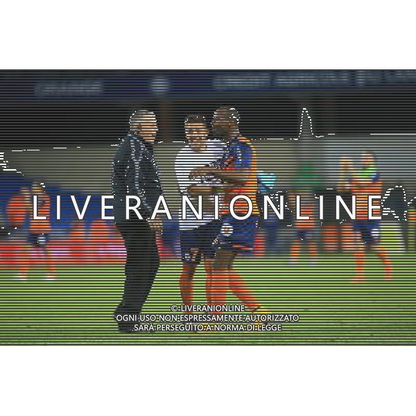 Joie Anthony MOUNIER / Bryan DABO - 09.01.2015 - Montpellier / Marseille - 20eme journee de Ligue 1 Photo : Nicolas Guyonnet / Icon Sport AG ALDO LIVERANI SAS ONLY ITALY