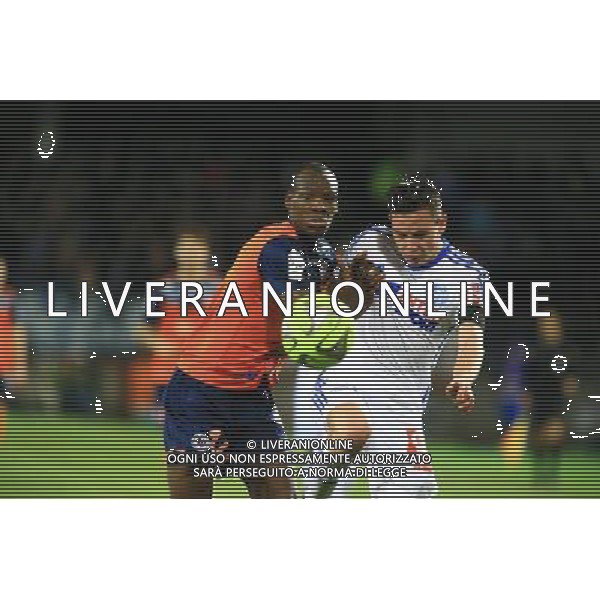 Bryan DABO / Florian THAUVIN - 09.01.2015 - Montpellier / Marseille - 20eme journee de Ligue 1 Photo : Nicolas Guyonnet / Icon Sport AG ALDO LIVERANI SAS ONLY ITALY
