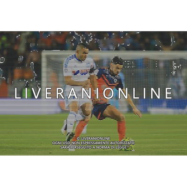 Dimitri PAYET / Morgan SANSON - 09.01.2015 - Montpellier / Marseille - 20eme journee de Ligue 1 Photo : Nicolas Guyonnet / Icon Sport AG ALDO LIVERANI SAS ONLY ITALY