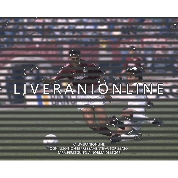 RETROSPETTIVA LIONELLO MANFREDONIA NELLA FOTO LIONELLO MANFREDONIA CON LA MAGLIA ROMA E DIGO FUSER TORINO ARCHIVIO ALDO LIVERANI SAS
