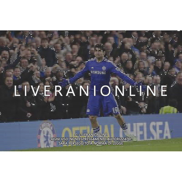 Chelsea\'s Diego Costa celebrates scoring his sides second goal Photographer Craig Mercer/CameraSport Football - Barclays Premiership - Chelsea v Newcastle United - Saturday 10th January 2015 - Stamford Bridge - London å© CameraSport - 43 Linden Ave. Countesthorpe. Leicester. England. LE8 5PG - Tel: +44 (0) 116 277 4147 - admin@camerasport.com - www.camerasport.com /AGENZIA ALDO LIVERANI SAS - ITALY ONLY - EDITORIAL USE ONLY
