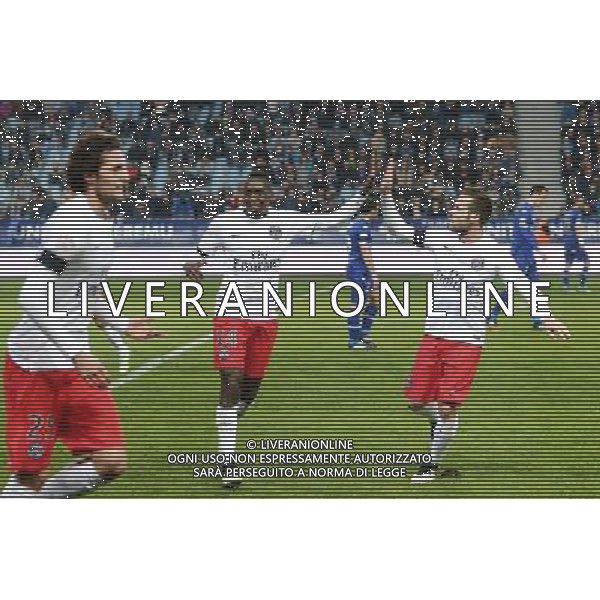 Joie Adrien RABIOT / Blaise MATUIDI / Yohan CABAYE - 10.01.2015 - Bastia / Paris Saint Germain - 20e journee Ligue 1 Photo : Michel Maestracci / Icon Sport /Agenzia Aldo Liverani sas - ITALY ONLY - EDITORIAL USE ONLY