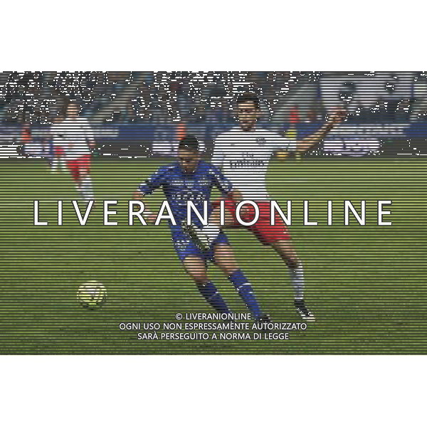 Ryad BOUDEBOUZ / Javier PASTORE - 10.01.2015 - Bastia / Paris Saint Germain - 20e journee Ligue 1 Photo : Michel Maestracci / Icon Sport /Agenzia Aldo Liverani sas - ITALY ONLY - EDITORIAL USE ONLY