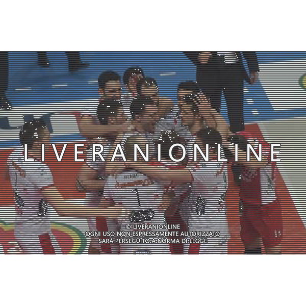 TRENTO VOLLEY - PERUGIA SEMIFINALE COPPA ITALIA PALLAVOLO MASCHILE A BOLOGNA 10 GENNAIO 2015 NELLA FOTO ESULTANZA TRENTO ©SCHICCHI/AGENZIA ALDO LIVERANI SAS