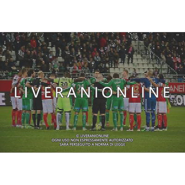 Hommage Charlie Hebdo - 10.01.2015 - Reims / Saint Etienne - 20eme journee de Ligue 1 Photo : Dave Winter / Icon Sport AG ALDO LIVERANI SAS ONLY ITALY