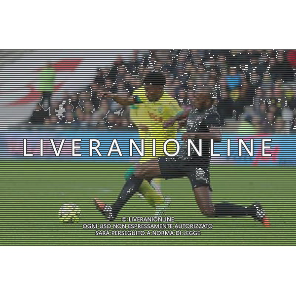 Georges Kevin NKOUDOU / Jonathan RIVIEREZ - 11.01.2015 - Nantes / Metz - 20e journee de Ligue 1 Photo : Vincent Michel / Icon Sport AG ALDO LIVERANI SAS ONLY ITALY