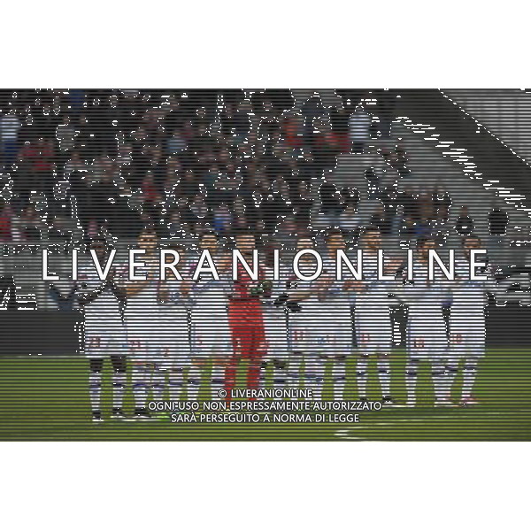 Hommage Charlie Hebdo - 11.01.2015 - Lyon / Toulouse - 20eme journee de Ligue 1 Photo : Jean Paul Thomas / Icon Sport AG ALDO LIVERANI SAS ONLY ITALY