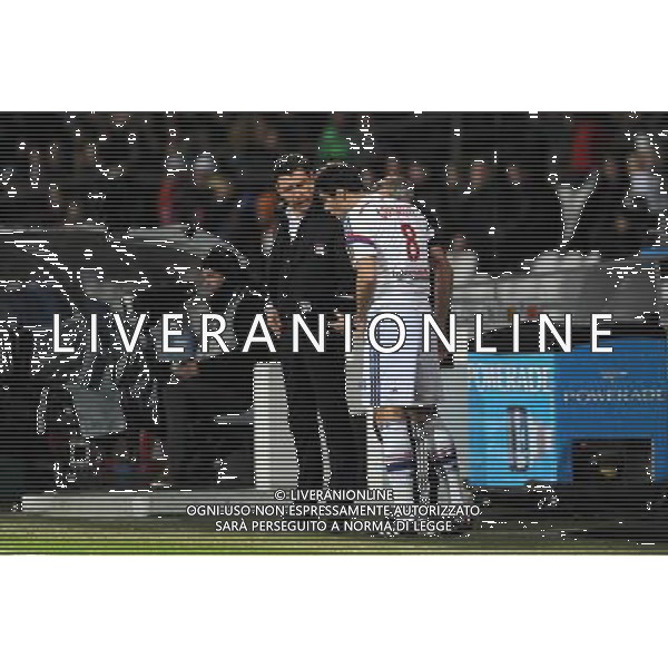 Hubert Fournier / Yoann GOURCUFF - 11.01.2015 - Lyon / Toulouse - 20eme journee de Ligue 1 Photo : Jean Paul Thomas / Icon Sport AG ALDO LIVERANI SAS ONLY ITALY