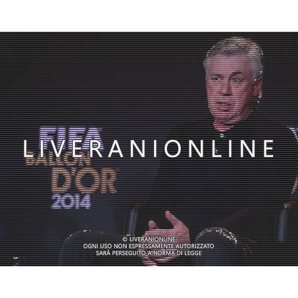 FIFA Ballon d\'Or 2014 Zurigo (Svizzera) - 12.01.2015 Nella Foto:Conferenza Stampa dei tre allenatori nominati come miglior coach dell\'anno: Carlo Ancelotti /Ph.Vitez-Ag. Aldo Liverani