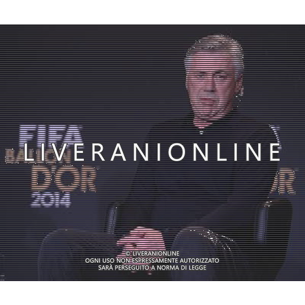 FIFA Ballon d\'Or 2014 Zurigo (Svizzera) - 12.01.2015 Nella Foto:Conferenza Stampa dei tre allenatori nominati come miglior coach dell\'anno: Carlo Ancelotti /Ph.Vitez-Ag. Aldo Liverani