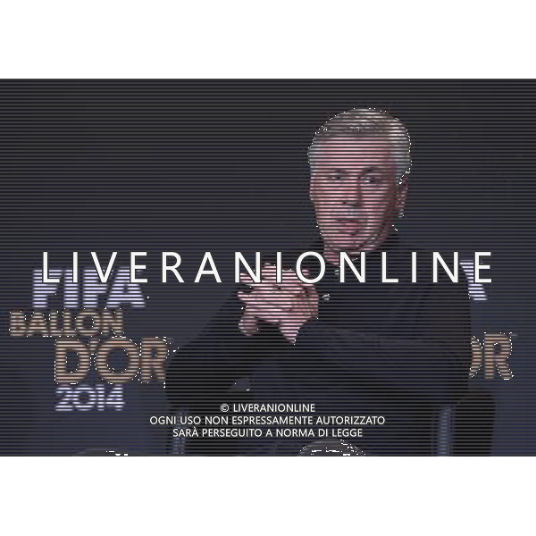 FIFA Ballon d\'Or 2014 Zurigo (Svizzera) - 12.01.2015 Nella Foto:Conferenza Stampa dei tre allenatori nominati come miglior coach dell\'anno: Carlo Ancelotti /Ph.Vitez-Ag. Aldo Liverani