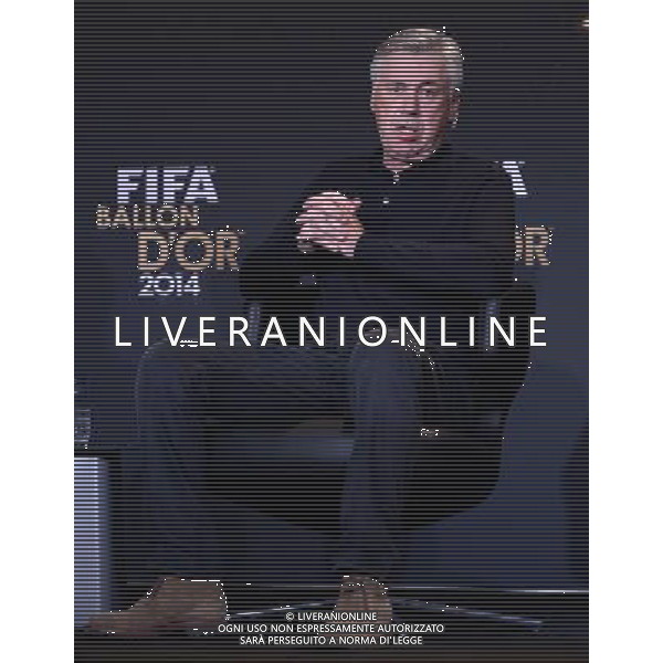 FIFA Ballon d\'Or 2014 Zurigo (Svizzera) - 12.01.2015 Nella Foto:Conferenza Stampa dei tre allenatori nominati come miglior coach dell\'anno: Carlo Ancelotti /Ph.Vitez-Ag. Aldo Liverani