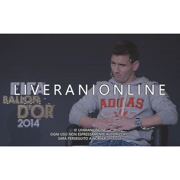 FIFA Ballon d\'Or 2014 Zurigo (Svizzera) - 12.01.2015 Nella Foto:Conferenza stampa dei tre giocatori candidati alla vittoria del pallone d\'oro: Lionel Messi /Ph.Vitez-Ag. Aldo Liverani