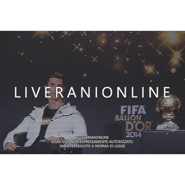 FIFA Ballon d\'Or 2014 Zurigo (Svizzera) - 12.01.2015 Nella Foto:Conferenza stampa dei tre giocatori candidati alla vittoria del pallone d\'oro: Cristiano Ronaldo /Ph.Vitez-Ag. Aldo Liverani