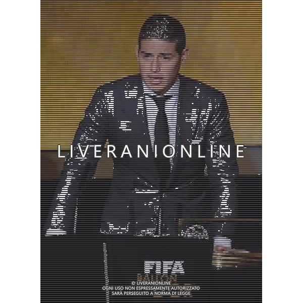 FIFA Ballon d\'Or 2014 Zurigo (Svizzera) - 12.01.2015 Nella Foto:James Rodriguez vince il premio Puskas per il piu\' bel gol /Ph.Vitez-Ag. Aldo Liverani