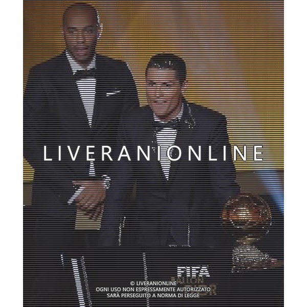 FIFA Ballon d\'Or 2014 Zurigo (Svizzera) - 12.01.2015 Nella Foto:Ronaldo vince il pallone d\'oro /Ph.Vitez-Ag. Aldo Liverani