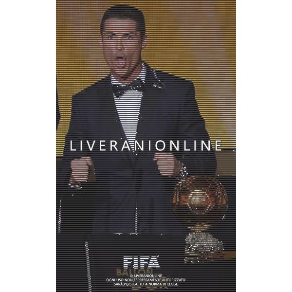 FIFA Ballon d\'Or 2014 Zurigo (Svizzera) - 12.01.2015 Nella Foto:Ronaldo vince il pallone d\'oro /Ph.Vitez-Ag. Aldo Liverani