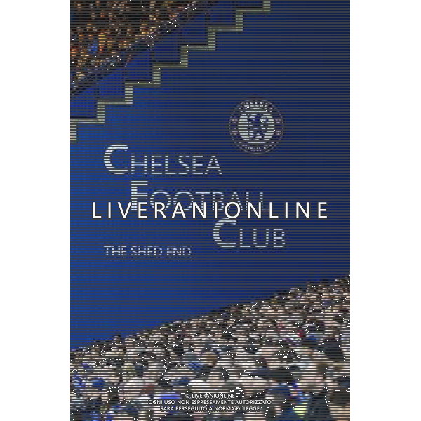 Chelsea fans in The Shed End of Stamford Bridge, home of Chelsea FC Photographer Craig Mercer/CameraSport Football - Barclays Premiership - Chelsea v Newcastle United - Saturday 10th January 2015 - Stamford Bridge - London © CameraSport - 43 Linden Ave. Countesthorpe. Leicester. England. LE8 5PG - Tel: +44 (0) 116 277 4147 - admin@camerasport.com - www.camerasport.com AG ALDO LIVERANI SAS ONLY ITALY