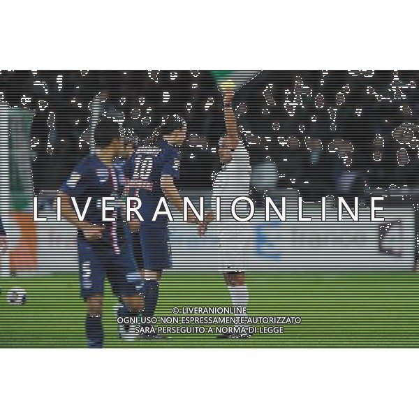 Carton Jaune Zlatan IBRAHIMOVIC / Said ENNJIMI - 13.01.2015 - Saint Etienne / Paris Saint Germain - 1/4Finale Coupe de la Ligue Photo : Jean Paul Thomas / Icon Sport /Agenzia Aldo Liverani Sas - ITALY ONLY - EDITORIAL USE ONLY