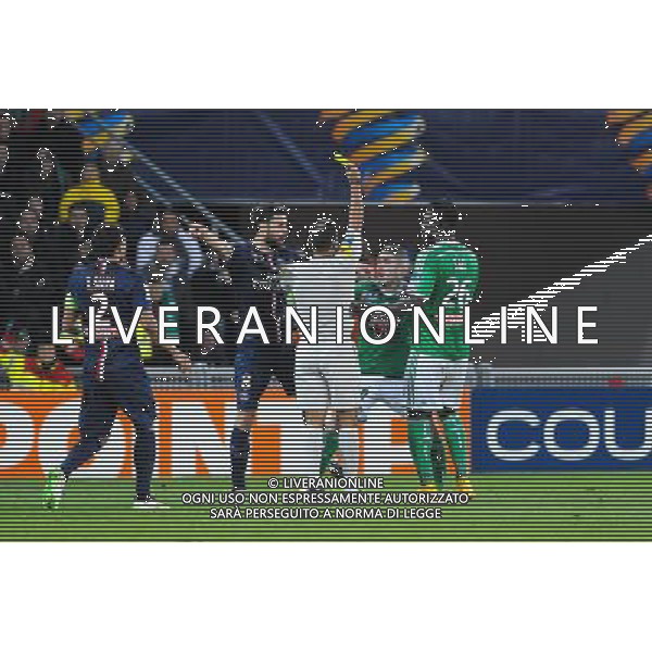 Thiago MOTTA / Fabien LEMOINE - 13.01.2015 - Saint Etienne / Paris Saint Germain - 1/4Finale Coupe de la Ligue Photo : Jean Paul Thomas / Icon Sport /Agenzia Aldo Liverani Sas - ITALY ONLY - EDITORIAL USE ONLY