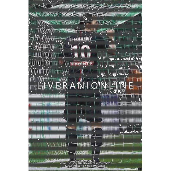 Joie PSG - Zlatan IBRAHIMOVIC - 13.01.2015 - Saint Etienne / Paris Saint Germain - 1/4Finale Coupe de la Ligue Photo : Jean Paul Thomas / Icon Sport /Agenzia Aldo Liverani Sas - ITALY ONLY - EDITORIAL USE ONLY