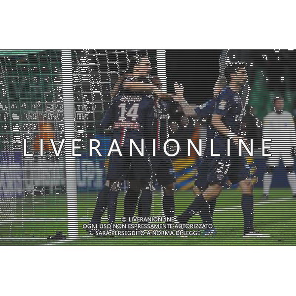 Joie PSG - Zlatan IBRAHIMOVIC - 13.01.2015 - Saint Etienne / Paris Saint Germain - 1/4Finale Coupe de la Ligue Photo : Jean Paul Thomas / Icon Sport /Agenzia Aldo Liverani Sas - ITALY ONLY - EDITORIAL USE ONLY