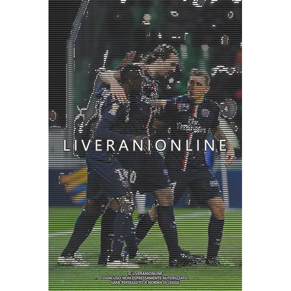Joie PSG - Zlatan IBRAHIMOVIC - 13.01.2015 - Saint Etienne / Paris Saint Germain - 1/4Finale Coupe de la Ligue Photo : Jean Paul Thomas / Icon Sport /Agenzia Aldo Liverani Sas - ITALY ONLY - EDITORIAL USE ONLY