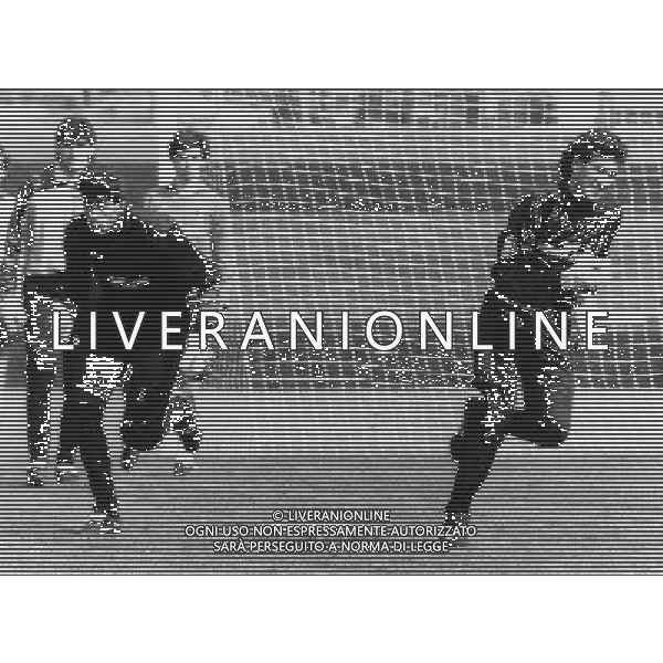RETROSPETTIVA GIOVANNI GALLI CALCIATORE NELLA FOTO GIOVANNI GALLI MAGLIA MILAN E ANDREA PAZZAGLI AG ALDO LIVERANI SAS