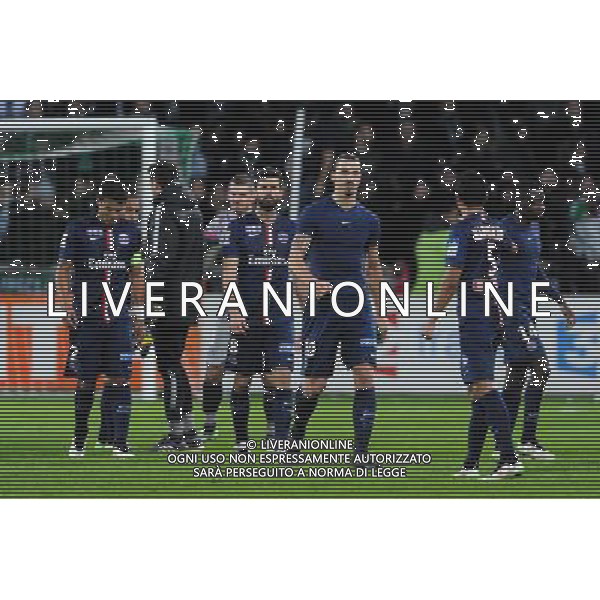 Joie Zlatan IBRAHIMOVIC - 13.01.2015 - Saint Etienne / Paris Saint Germain - 1/4Finale Coupe de la Ligue Photo : Jean Paul Thomas / Icon Sport /Agenzia Aldo Liverani sas - ITALY ONLY - EDITORIAL USE ONLY