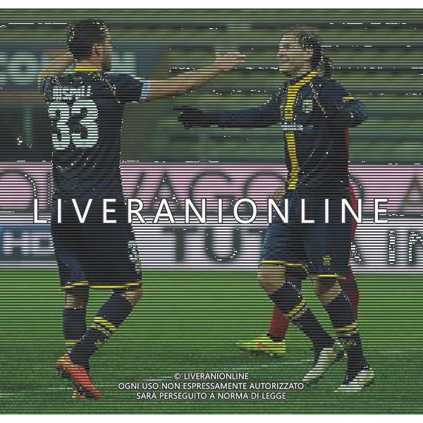 Coppa Italia TIM Cup 2014/2015 Ottavi di Finale Parma - 14.01.2015 Parma-Cagliari Nella Foto: esultanza dopo il gol di gabriel paletta /Ph.Vitez-Ag. Aldo Liverani