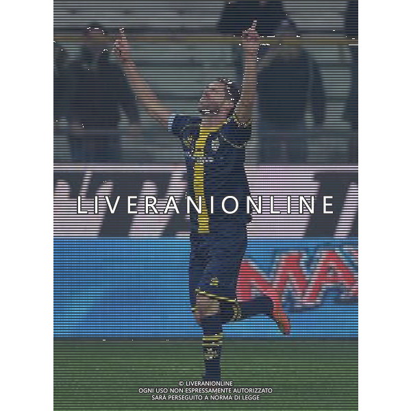 Coppa Italia TIM Cup 2014/2015 Ottavi di Finale Parma - 14.01.2015 Parma-Cagliari Nella Foto: esultanza dopo il gol di andrea rispoli /Ph.Vitez-Ag. Aldo Liverani