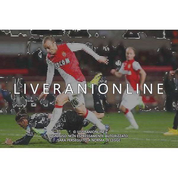 Dimitar BERBATOV / Dorian LEVEQUE - 14.01.2015 - Monaco / Guingamp - 1/4Finale Coupe de la Ligue Photo : Jean Christophe Magnenet / Icon Sport AG ALDO LIVERANI SAS ONLY ITALY /Agenzia Aldo Liverani sas - ITALY ONLY - EDITORIAL USE ONLY