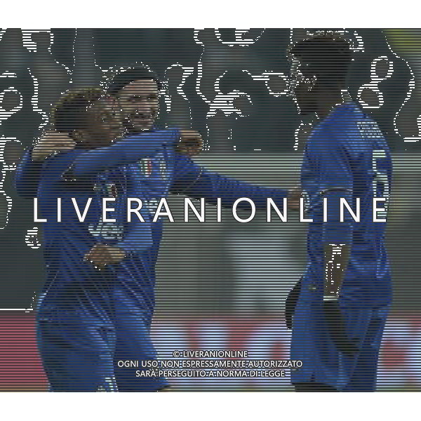 Coppa Italia TIM Cup 2014/2015 Ottavi di Finale Torino - 15.01.2015 Juventus-Verona Nella Foto: esultanza dopo il gol di coman con chiellini e pogba /Ph.Vitez-Ag. Aldo Liverani
